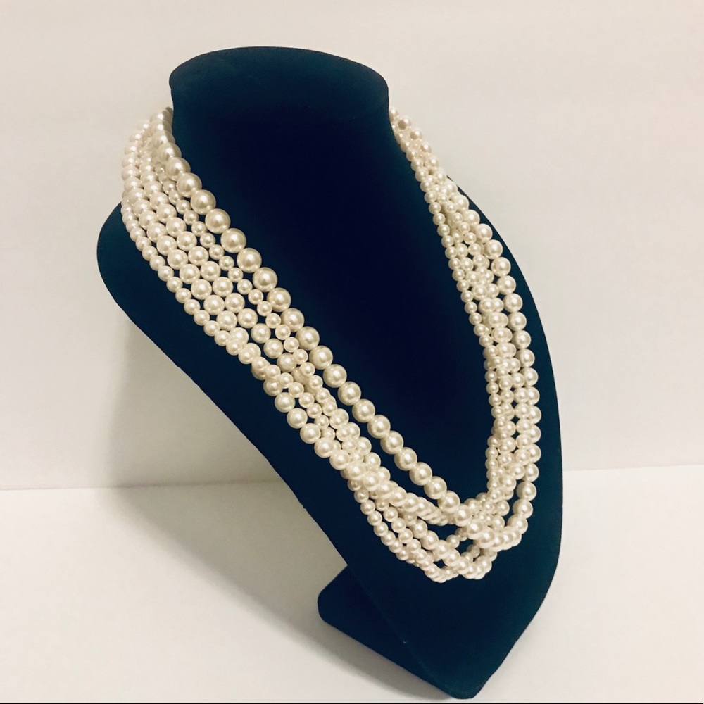 Multi-strand Faux Pearl Statement Necklace